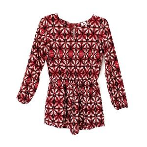 LOW PRICE! Women's Fun One Clothing Shorts Long Sleeve Romper, Red, Black, Med